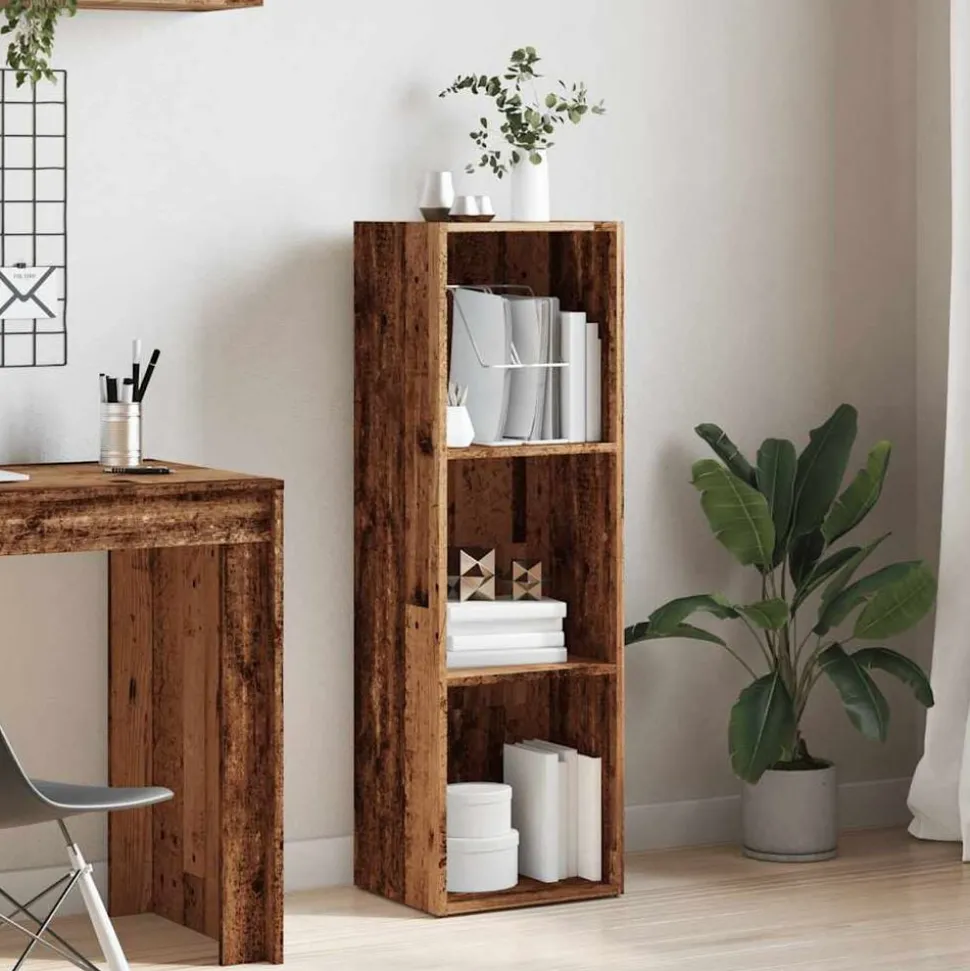 vidaXL Boekenkast 36x30x114 cm bewerkt hout oud houtkleurig