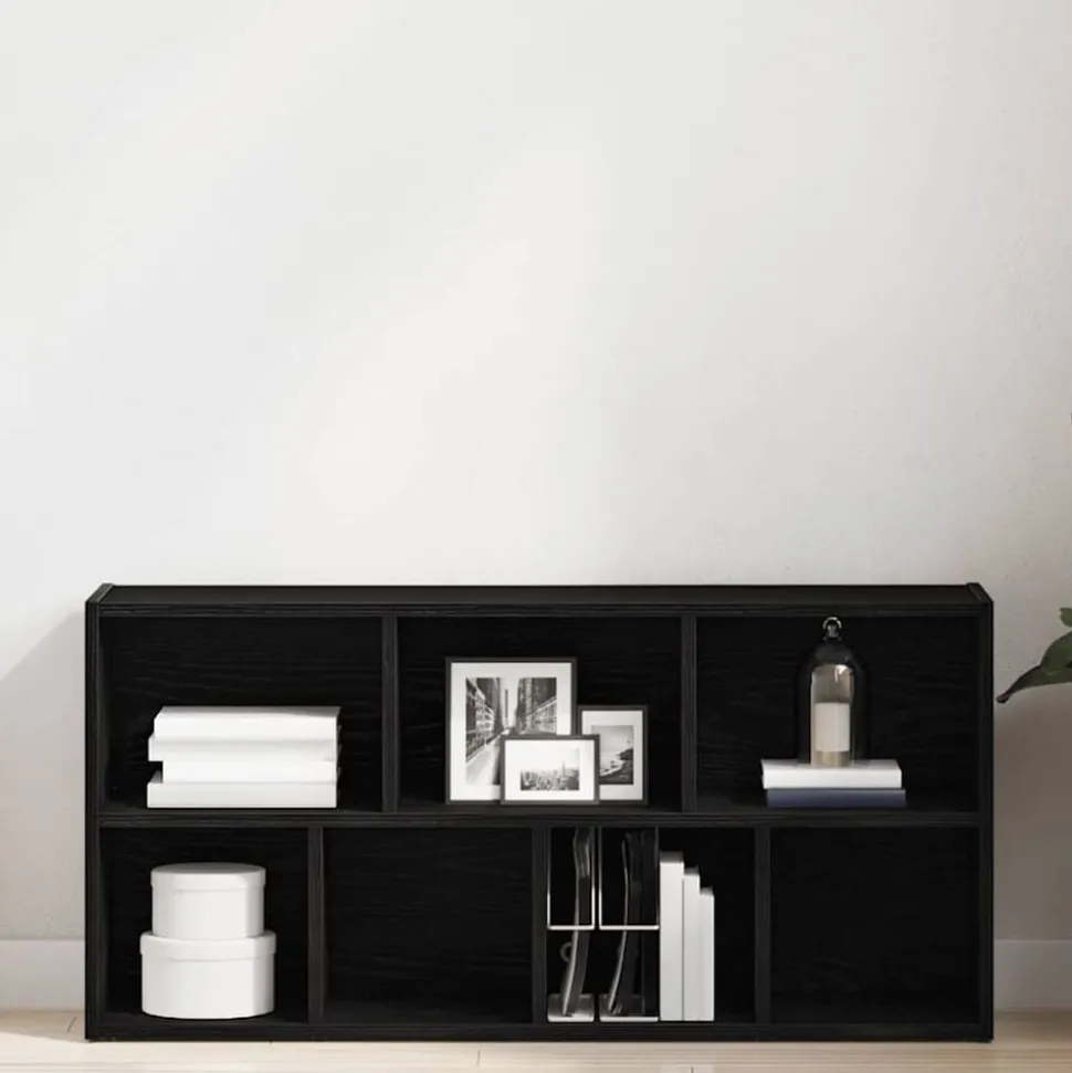 vidaXL Boekenkast 50x25x104 cm bewerkt hout zwart eikenkleurig