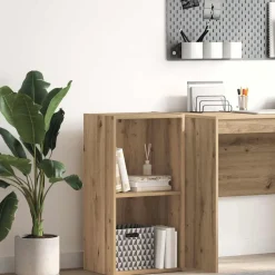 vidaXL Boekenkast 40x30x77 cm bewerkt hout artisanaal eikenkleurig
