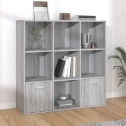 vidaXL Boekenkast 98x30x98 cm grijs sonoma eikenkleurig