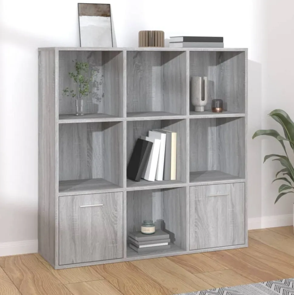 vidaXL Boekenkast 98x30x98 cm grijs sonoma eikenkleurig