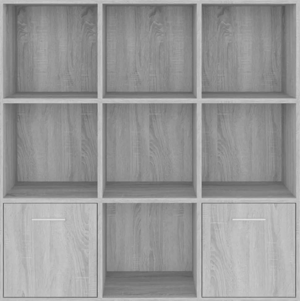 vidaXL Boekenkast 98x30x98 cm grijs sonoma eikenkleurig