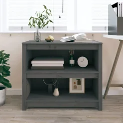 vidaXL Boekenkast 80x35x68 cm massief grenenhout grijs
