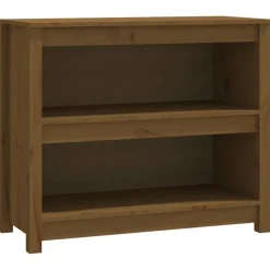 vidaXL Boekenkast 80x35x68 cm massief grenenhout honingbruin