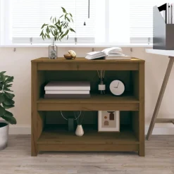 vidaXL Boekenkast 80x35x68 cm massief grenenhout honingbruin