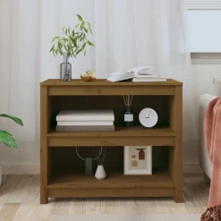 vidaXL Boekenkast 80x35x68 cm massief grenenhout honingbruin