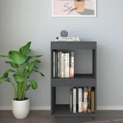 vidaXL Boekenkast 40x35x71 cm massief grenenhout grijs