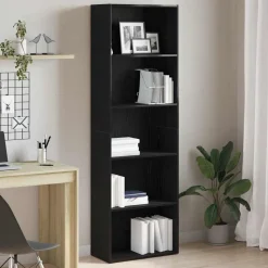 vidaXL Boekenkast 60x30x189 cm spaanplaat zwart eikenkleurig