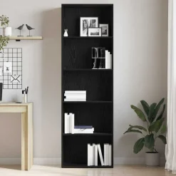 vidaXL Boekenkast 60x30x189 cm spaanplaat zwart eikenkleurig