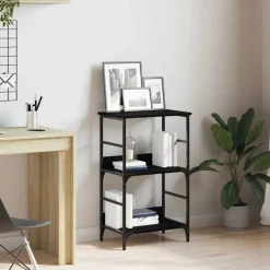 vidaXL Boekenkast Zwart Eiken 50 x 33 x 82 cm Bewerkt hout