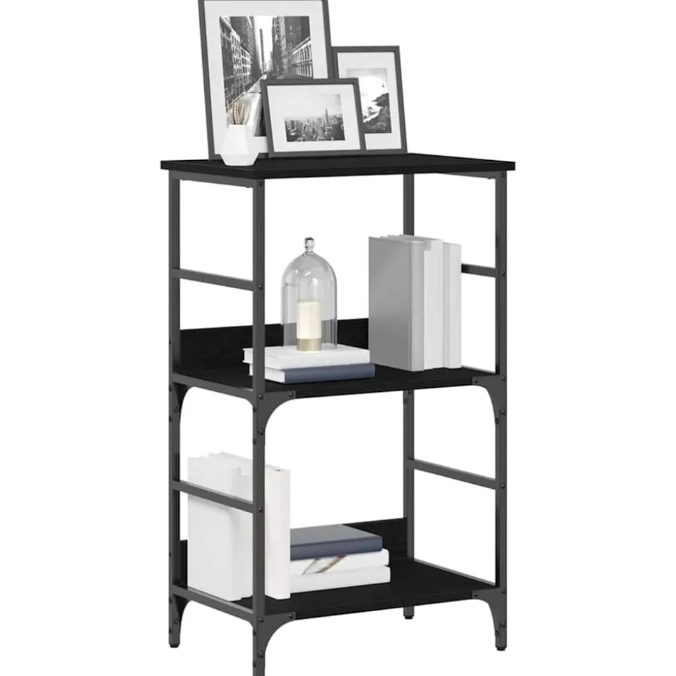 vidaXL Boekenkast Zwart Eiken 50 x 33 x 82 cm Bewerkt hout