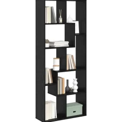vidaXL Boekenkast Zwart Eiken 67 x 25 x 162 cm Bewerkt hout