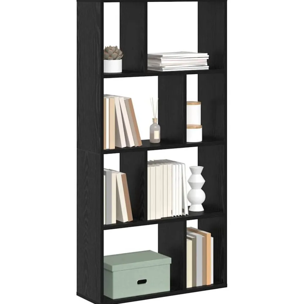 vidaXL Boekenkast Zwart Eiken 60 x 20 x 102,5 cm Bewerkt hout