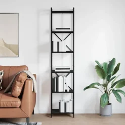 vidaXL Boekenkast Zwart Eiken 40 x 30 x 189,5 cm Bewerkt hout