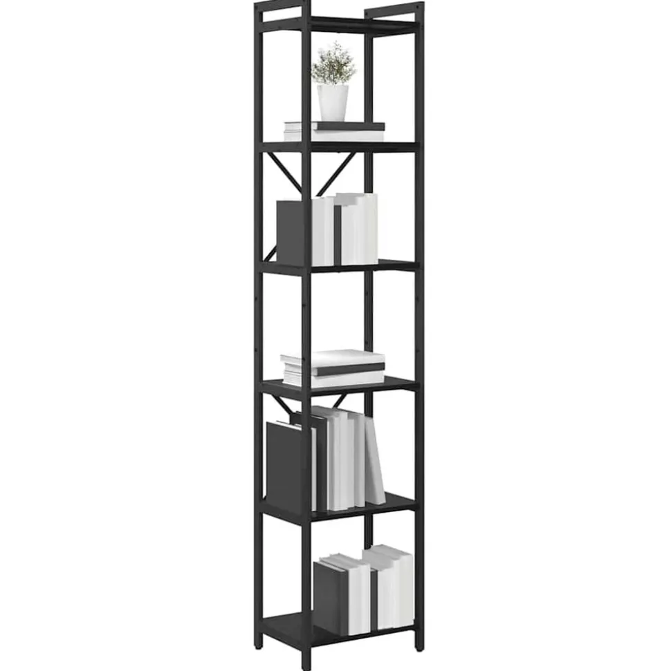 vidaXL Boekenkast Zwart Eiken 40 x 30 x 189,5 cm Bewerkt hout