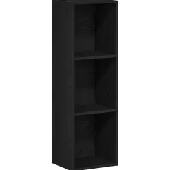 vidaXL Boekenkast Zwart Eiken 36x30x114 cm Bewerkt Hout