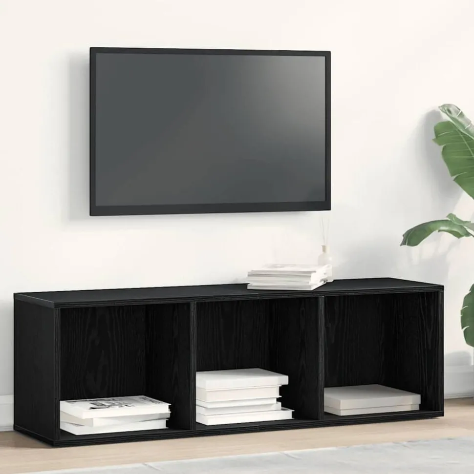vidaXL Boekenkast Zwart Eiken 36x30x114 cm Bewerkt Hout