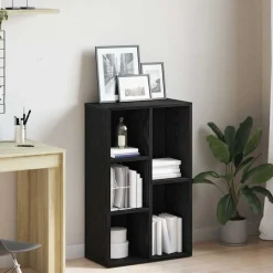 vidaXL Boekenkast Zwart Eiken 50x25x80 cm Engineered Wood