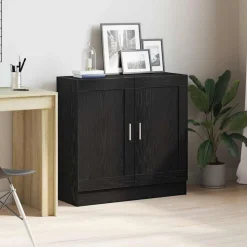 vidaXL Boekenkast Zwart Eiken 82,5 x 30,5 x 80 cm Bewerkt hout