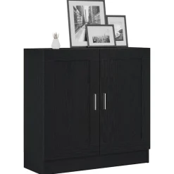 vidaXL Boekenkast Zwart Eiken 82,5 x 30,5 x 80 cm Bewerkt hout