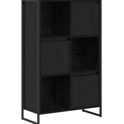 vidaXL Boekenkast Zwart Eiken 68 x 30 x 108.5 cm Bewerkt hout