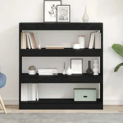 vidaXL Boekenkast Zwart Eiken 100 x 30 x 103 cm Bewerkt hout