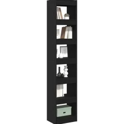 vidaXL Boekenkast Zwart Eiken 40 x 30 x 198 cm Bewerkt hout