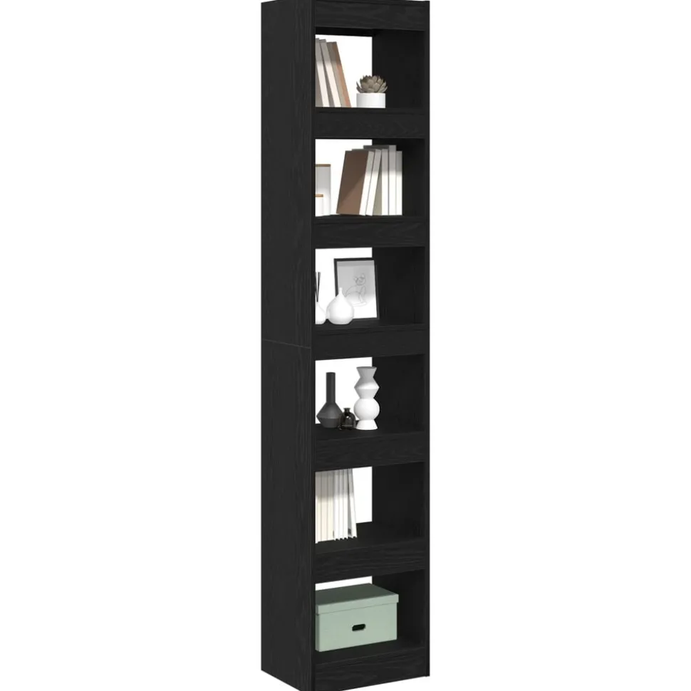 vidaXL Boekenkast Zwart Eiken 40 x 30 x 198 cm Bewerkt hout