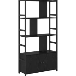vidaXL Boekenkast Zwart Eiken 80 x 30 x 155,5 cm Bewerkt hout