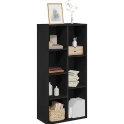 vidaXL Boekenkast Zwart Eiken 50 x 25 x 102 cm