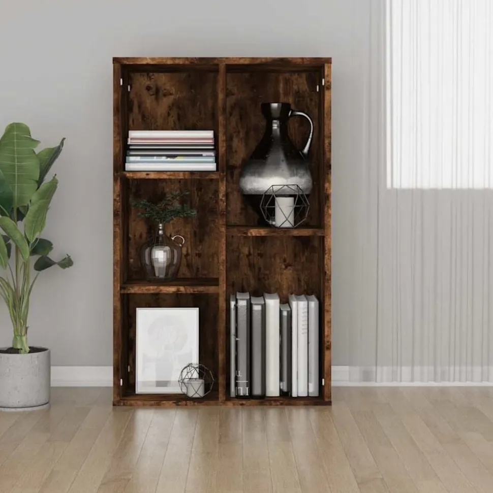 vidaXL Boekenkast/dressoir 50x25x80 cm bewerkt hout gerookt eikenkleur