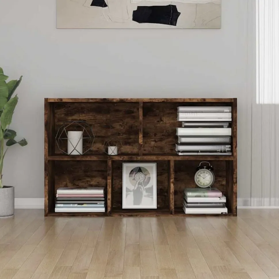 vidaXL Boekenkast/dressoir 50x25x80 cm bewerkt hout gerookt eikenkleur