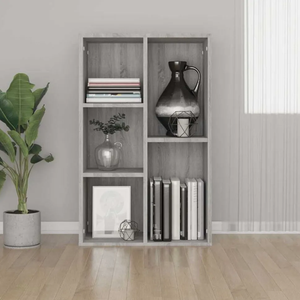 vidaXL Boekenkast/dressoir 50x25x80 cm bewerkt hout sonoma grijs