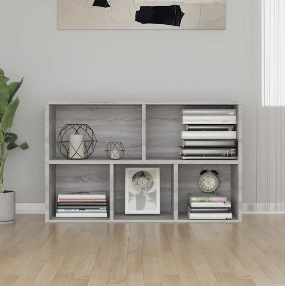 vidaXL Boekenkast/dressoir 50x25x80 cm bewerkt hout sonoma grijs