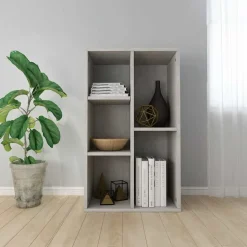 vidaXL Boekenkast/dressoir 50x25x80 cm bewerkt hout betongrijs