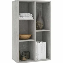 vidaXL Boekenkast/dressoir 50x25x80 cm bewerkt hout betongrijs