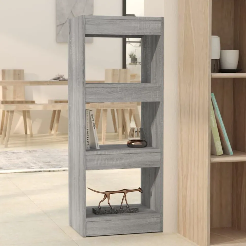 vidaXL Boekenkast/kamerscherm 40x30x103 cm bewerkt hout grijs sonoma