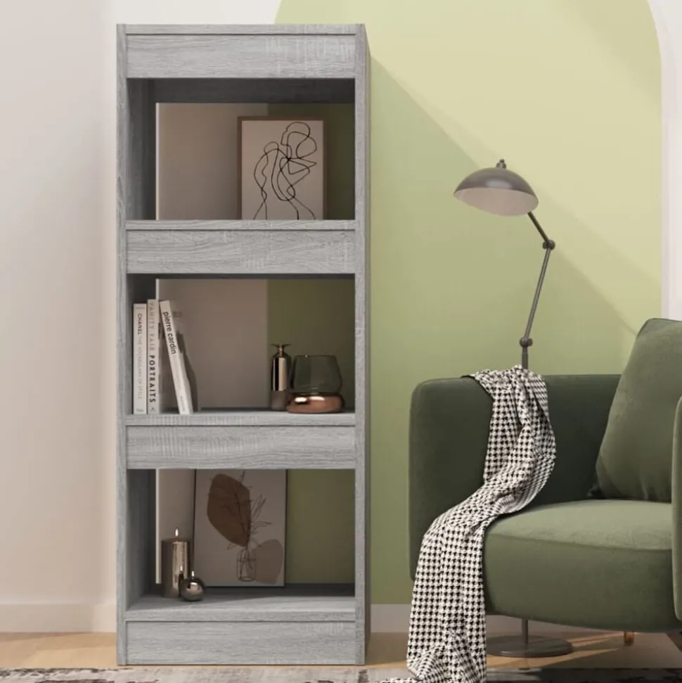 vidaXL Boekenkast/kamerscherm 40x30x103 cm bewerkt hout grijs sonoma