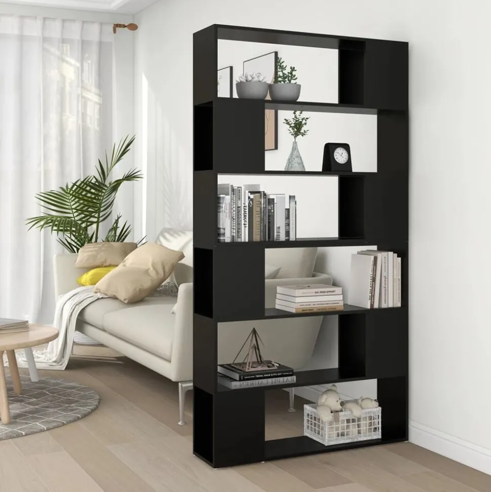 vidaXL Boekenkast/kamerscherm 100x24x188 cm zwart