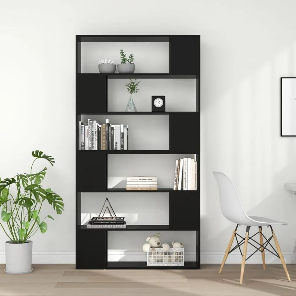 vidaXL Boekenkast/kamerscherm 100x24x188 cm zwart