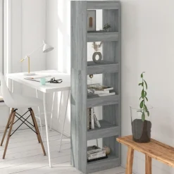vidaXL Boekenkast/kamerscherm 40x30x166 cm grijs sonoma eikenkleurig