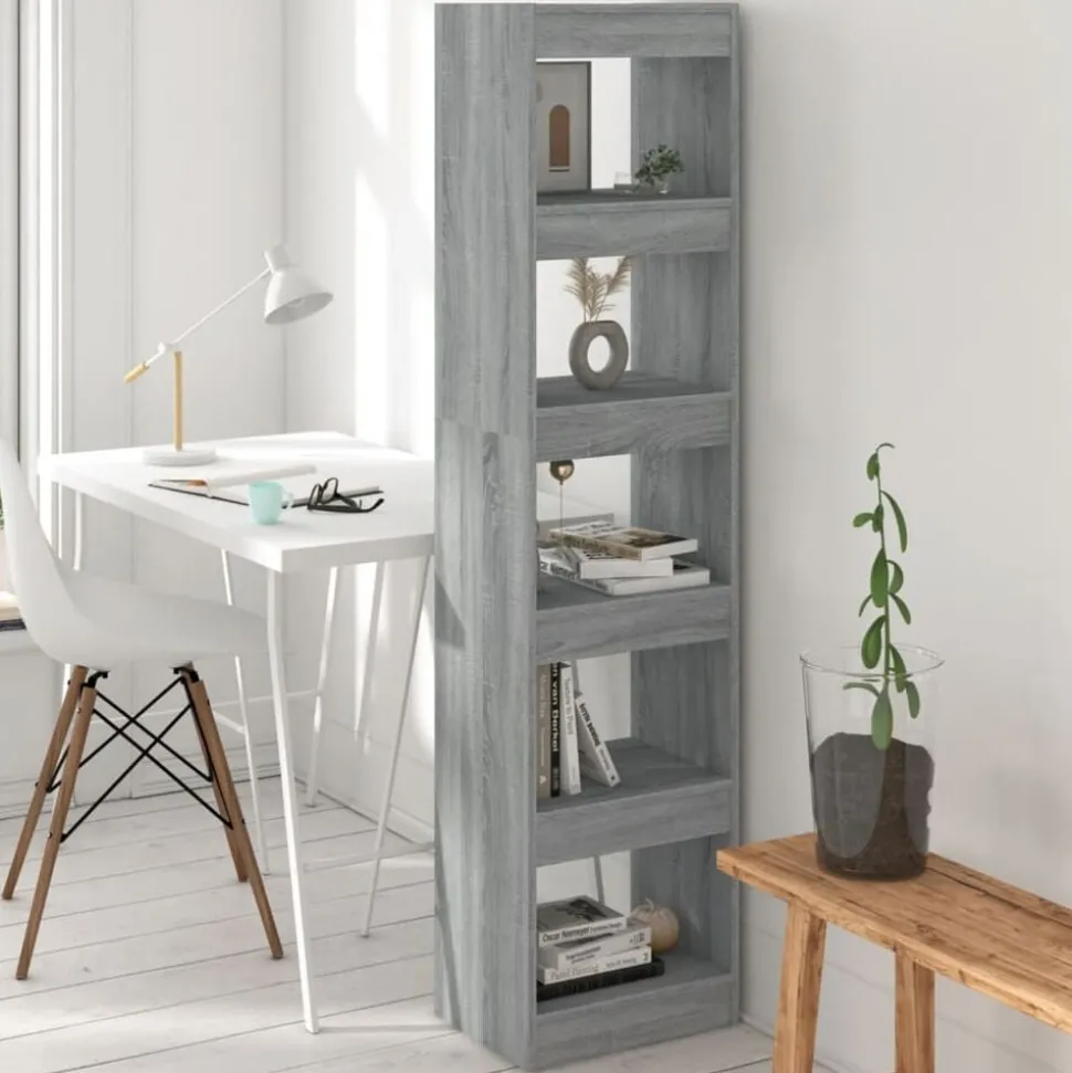 vidaXL Boekenkast/kamerscherm 40x30x166 cm grijs sonoma eikenkleurig