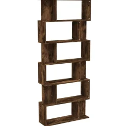 vidaXL Boekenkast/kamerscherm 80x24x192 cm bewerkt hout gerookt eiken