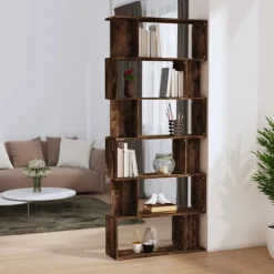 vidaXL Boekenkast/kamerscherm 80x24x192 cm bewerkt hout gerookt eiken
