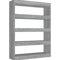 vidaXL Boekenkast/kamerscherm 100x30x135 cm grijs sonoma eikenkleurig