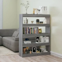 vidaXL Boekenkast/kamerscherm 100x30x135 cm grijs sonoma eikenkleurig