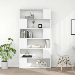 vidaXL Boekenkast/kamerscherm 100x24x188 cm wit