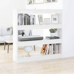 vidaXL Boekenkast/kamerscherm 100x30x103 cm wit