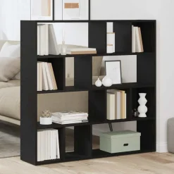 vidaXL Boekenkast/kamerverdeler zwart eiken 105x24x102 cm