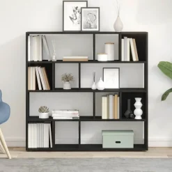 vidaXL Boekenkast/kamerverdeler zwart eiken 105x24x102 cm